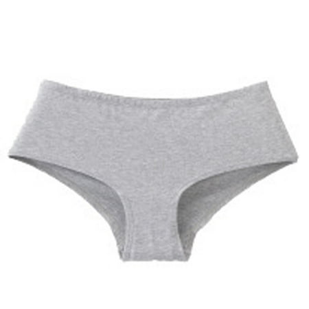 Clearance & Promo  Women s Low Rise Boxers  Breathable Leisure Briefs  Solid Color  Comfort Fit  for Daily Wear  Soft Material  Underwear  Briefs  Undergarments  Womens Clothes Plus Size | Gray S