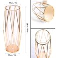 thumbnail image 3 of Jarrón cilíndrico de vidrio transparente con soporte de metal, moderno y decorativo para el hogar, 3 of 5
