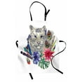 thumbnail image 1 of Tiger Apron Retro Inspired Symbols Ethnic Montage with Contrasting Colors Anemone Majestic Feline, Unisex Kitchen Bib Apron with Adjustable Neck for Cooking Baking Gardening, Multicolor, by Ambesonne, 1 of 3