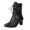 Black, variant on Ankle Boots for Women Round Toe Vintage Victorian Gothic Short Booties Kitten Heel Lace up Buckle Strap Side Zipper Fall Boots