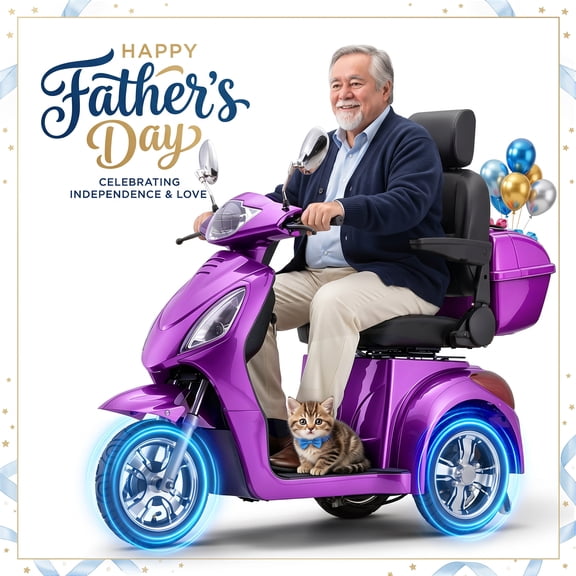 LiltJan 3-Wheel Electric Mobility Scooter for Seniors, 500lb Heavy Duty Capacity Power Scooter, 800W Motorized Medical Scooter with 31-Mile Long Battery Life