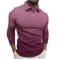 thumbnail image 2 of Blusa y camisa de manga larga con cuello vuelto para hombre, jersey con cremallera, color liso, solapa, blusa de manga larga con cuello vuelto, blusa para hombre, blusa de poliéster, 2 of 5