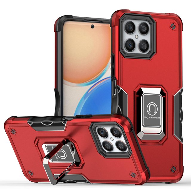 Étui compatible Honor X8 Antichoc Magnétique avec Support Anneau Bon Marché et Fin