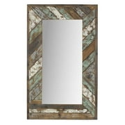 Aspire Home Accents 5445 Brogan Distressed Wood Slat Wall Mirror - Multicolor
