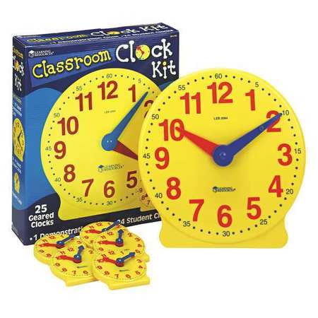 Learning Resources, LRNLER2102, Classroom Clock Kit, 25 / Each, Yellow