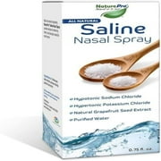 NaturePro All Natural Saline Nasal Spray for Allergy and Nasal Dryness, 0.75 fl. oz., Kosher, Dual Salt Moisturizing Formula