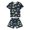 Black, variant on Girls Outfits 2 Piece Dinosaur Print Crew Neck Short Sleeve Lightweight T-Shirt And Shorts Loungewear Girls' Clothing Sets 3 Years-4 Years