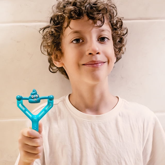 Mini Catapulta Antiestrés Elástica Portátil para Niños Regalo Divertido (Azul 2Pcs)