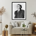 thumbnail image 4 of Historic Framed Print, [J. Robert Oppenheimer, 1904-1967, half-length portrait, standing, facing left], 17-7/8" x 21-7/8", 4 of 9