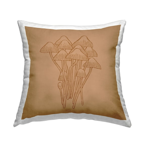 Stupell Industries Forest Mushroom Arrangement Detailed Botanicals Design by Ziwei Li Throw Pillow