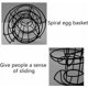 thumbnail image 4 of Dispensador de huevos Almacenamiento en espiral Soporte para huevos de hierro y metal Exhibición de cocina para 24 huevos Negro, 4 of 5