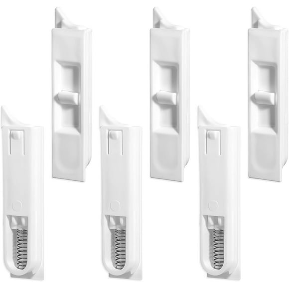 6 Pcs Window Tilt Latch Pairs, White Spring Loaded Latch Replacement Sliding Locks Plastic Construction Snap-in Latches Pairs Window Parts and Hardware for Home Windows Accessories