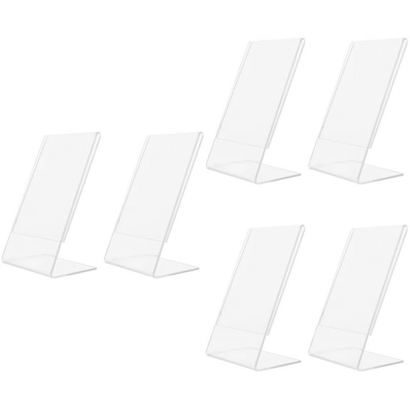 6 Pcs  Transparent Acrylic Photo Frames Price Tag Advertising Display Racks