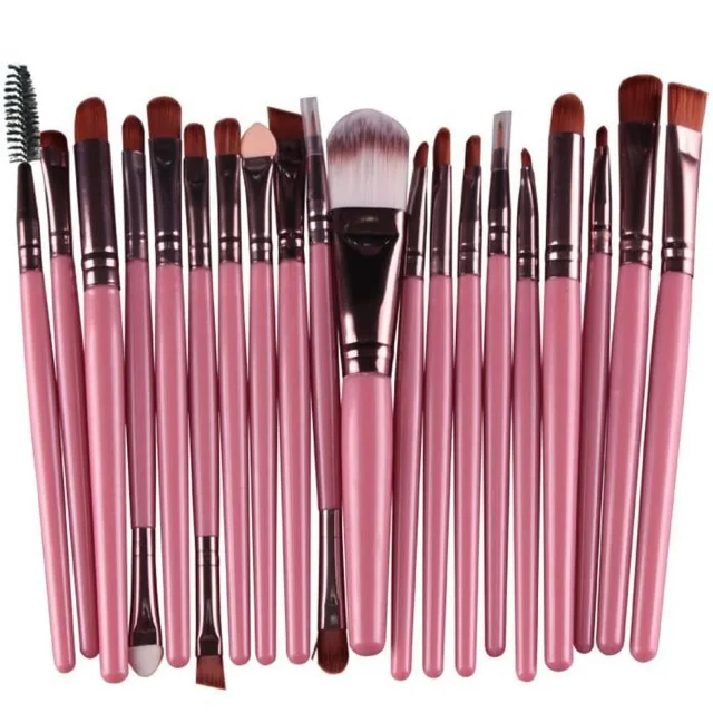 Ensemble de 20 Pinceaux de Maquillage, Inclut Tous Types de Pinceaux pour le Visage, Crée un Style de Maquillage Intégral