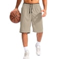 thumbnail image 7 of WULMLEO Men's Athletic Shorts with Pockets 11" Long Basketball Bottoms Lightweight Quick Dry Gym Workout Shorts for Training Khaki L, 7 of 7