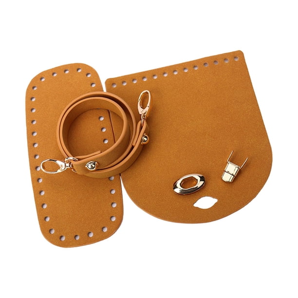Bolsa de cubierta con solapa para manualidades artísticas de cuero PU, almohadilla moldeadora inferior, bolsa de ganchillo para tejer, bricolaje Amarillo
