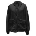 thumbnail image 5 of LWavelet Textured Knit Button Front Blouson Jacket Women Stylish Fall Casual Lightweight Oversized Outerwear Black S, 5 of 6