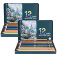 thumbnail image 2 of Lápices de colores para pintar, juego de lápices de colores de 12 Uds., lápices de colores, lápices de colores para estudiantes, tecnología de vanguardia Jadeshay A, 2 of 8