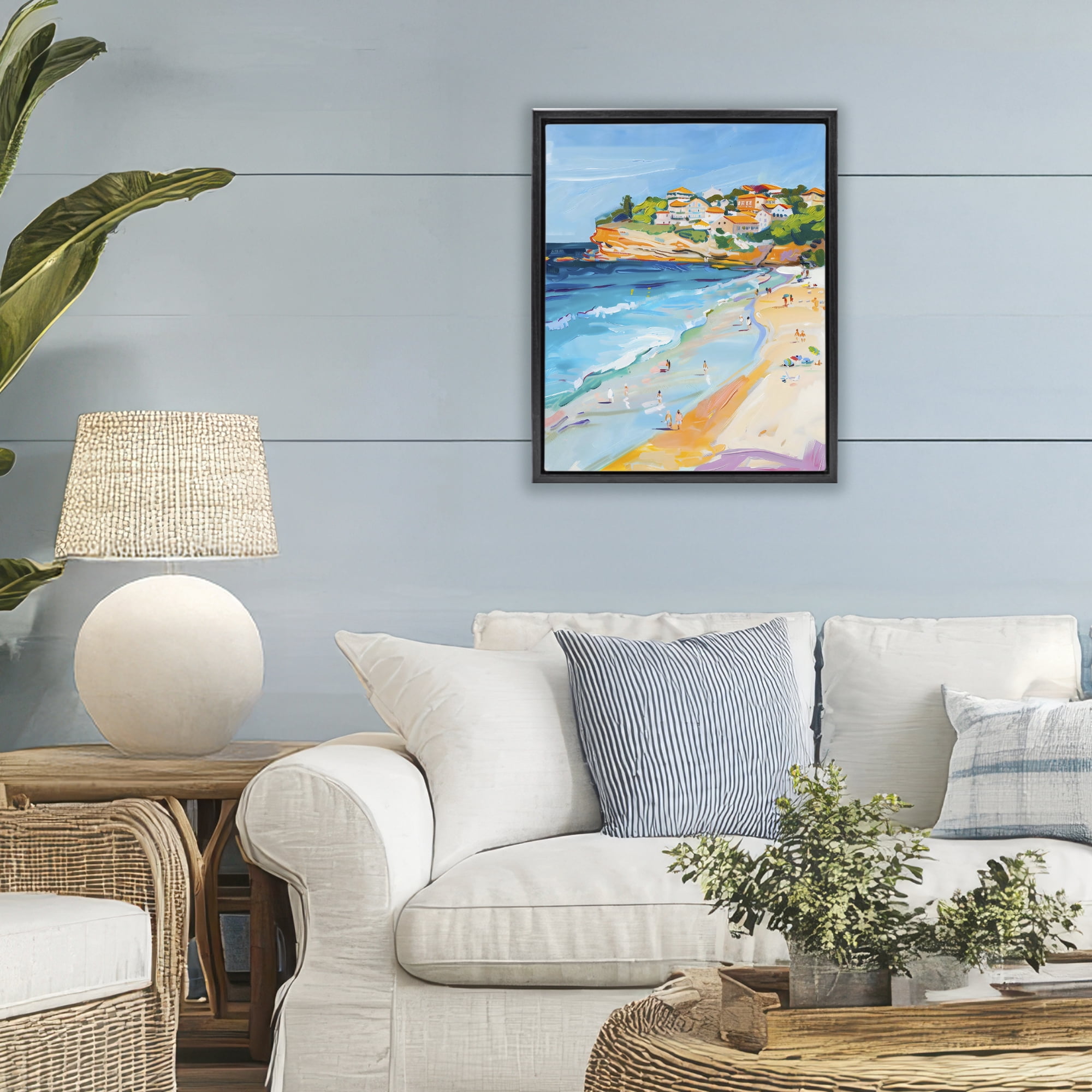 Stupell Industries Bondi Beach Cove Black Framed Floater Canvas Wall Art, design by The Prints Vibe