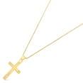 thumbnail image 2 of Ioka-14K Yellow Gold Cross Charm Pendant with 0.9mm Wheat Chain Necklace - 18", 2 of 6