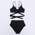 thumbnail image 6 of Sngxgn Women Two Piece Scoop Neck Bikini Crop Top High Cut Swimsuit High Waisted Bathing Suit(A,M), 6 of 7