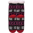 thumbnail image 2 of Women's Christmas Printed Sherpa Lined Cozy Thermal Non-Skid Grip Socks (Sweater, Size:9-11), 2 of 3