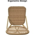 thumbnail image 3 of PURPLE LEAF Outdoor Bar Chairs,French Counter Height Bar Stools Set of 2 Patio Rattan Aluminum Bamboo Pattern Finish Barstools with Back for Pool Garden Kitchen Island, Brown, 3 of 6