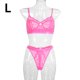 thumbnail image 1 of Encaje sexy conjunto de ropa interior sujetador ropa interior regalo para mujer, rosa fluorescente, L 2 piezas Vogacara XX000054-38, 1 of 7