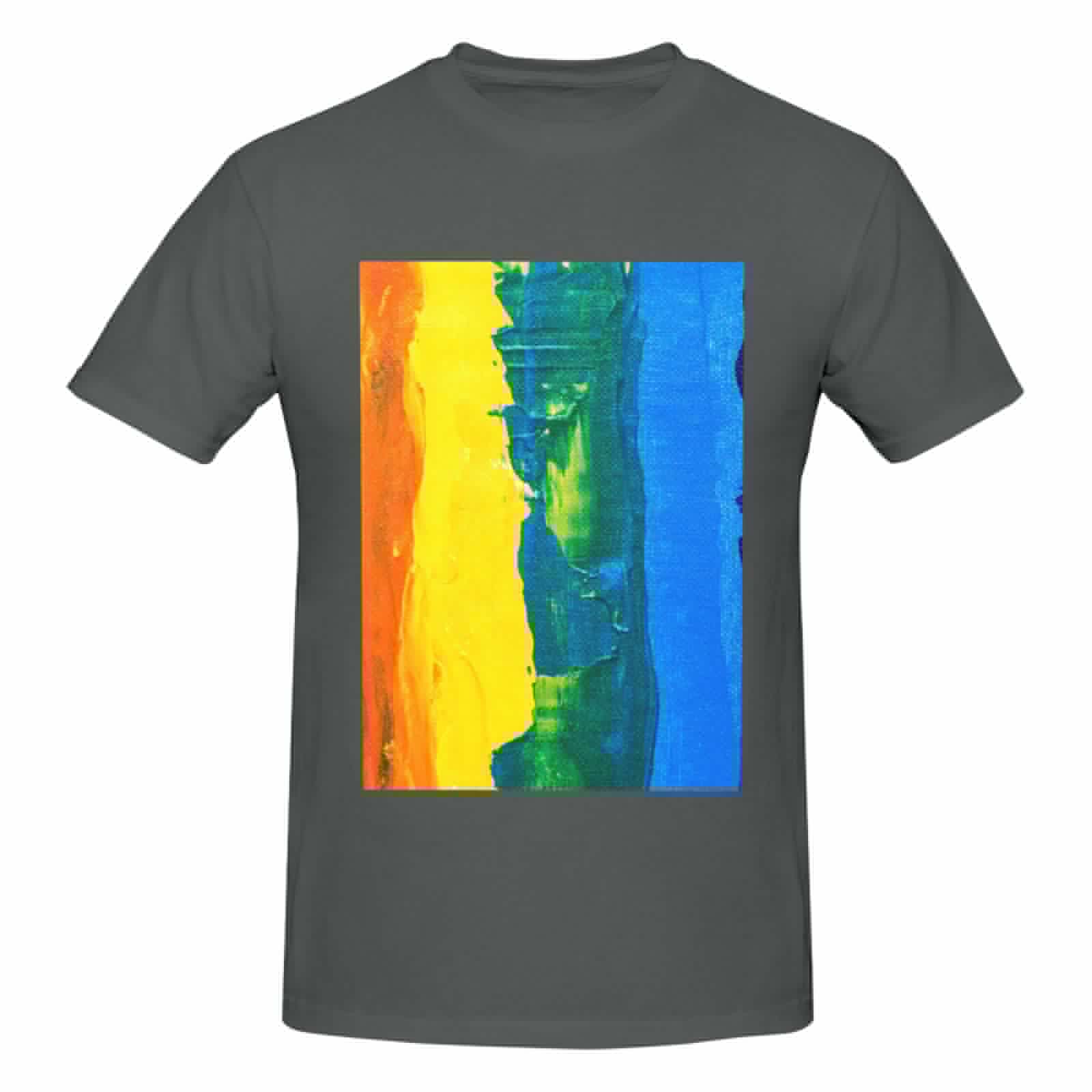 thumbnail image 4 of Bingfone Rainbow Colored Men'S Loose Fit Short-Sleeve Pocket T-Shirt, 4 of 7
