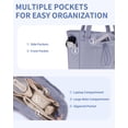 thumbnail image 6 of Narwey Large Puffer Work Tote Bag for Women, 20L Lightweight & Spacious Shoulder Handbag with Cup Holder, 15.6" Laptop Compartment & Trolley Sleeve for Travel, Nurse,Grey, 6 of 11
