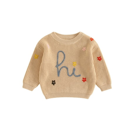 

Binshrliy Baby Girl Sweater for Infant Long Sleeve Flower Pullover 3M 6M 9M 12M 18M 24M 3T Toddler Warm Jumpers Tops Fall Winter Warm Knitwear