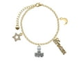 thumbnail image 2 of Delight Jewelry Silvertone LIVE Stamp Goldtone Dream Big Charm Bracelet, 7.5+2" Extender, 2 of 4