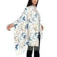 thumbnail image 5 of Cauagu Butterfly Print Women Wrap Shawl tassels Scarves Retro Scarf 77.6"X28.3", 5 of 8