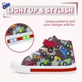 thumbnail image 3 of MODEBYME Kids Toddler Light Up Sneakers Boys High Top Flashing Walking Canvas Shoes, Tractor, Size 8, 3 of 7