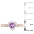thumbnail image 2 of Miabella Women's 1/2 Carat T.G.W. Heart-Cut Amethyst White Topaz and Diamond Accent Rose Gold Flash Plated Sterling Silver Halo Ring, 2 of 7