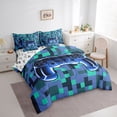 thumbnail image 3 of Castle Fairy Abstract Hexagon Gamer Bedding Comforter Set,Video Game King Bedding Sets, 3 of 8