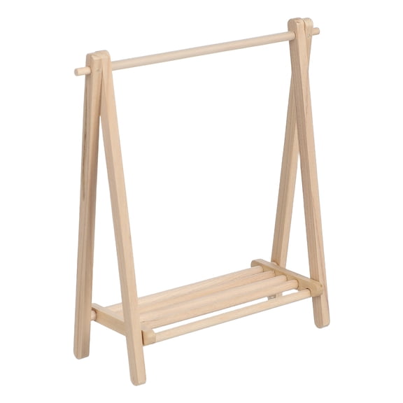 Masteelf Portable Miniature Dollhouse Folding Clothes Rack, Small Hanger for Doll Clothes, Socks, Towels, Jewelry Organizer