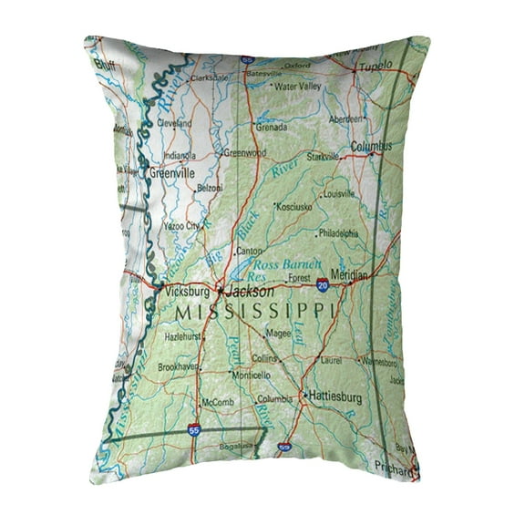 Betsy Drake KS321 11 x 14 in. Mississippi, MS Nautical Map Non-Corded Indoor & Outdoor Pillow