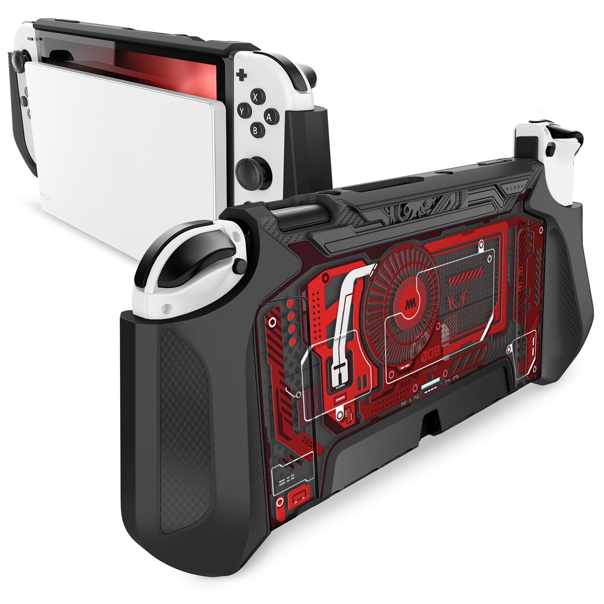 Mumba Dockable Case for Nintendo Switch OLED 2021, Mumba Blade Series TPU Grip Protective Cover Accessories Compatible with 7 Inch and Joy-Con Controller for Nintendo Switch OLED