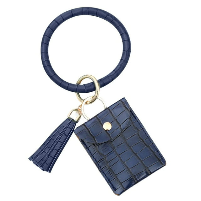 Large Bracelet Keychain Card Holder Tassel Bangle Key Ring Wristban With Wallet