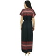 thumbnail image 1 of Bimba Robe Noire pour Femmes Bohème à Cordon de Serrage Taille Longue Maxi Robes d'Été-6, 1 of 4