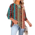 thumbnail image 4 of Babysbule Crewneck with Front Cutout 3/4 Sleeve, Position Print, Blouse & Top (Women's Plus Size), 4 of 6