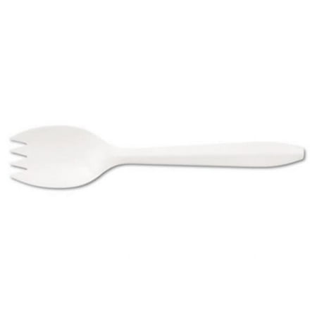 Boardwalk BWKSPORK Medium Weight Polypropylene Cutlery Spork - White  1000 Carton