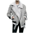 thumbnail image 2 of Vedolay Womens Trench Coat 2023 Warm Plush Button Lapels Jacket Outwear Coat Grey,2XL, 2 of 4