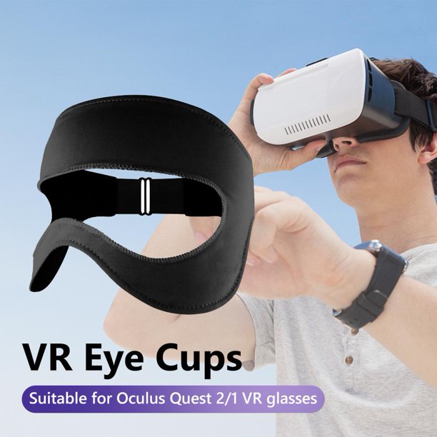 Cubierta de máscara de ojos VR para Oculus Quest 2/1 banda de sudor transpirable (negro)