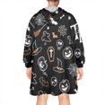 thumbnail image 2 of Wearable Oversized Blanket,Halloween Trick or Treat Spooky Icons Wearable Blanket Hoodie for Adults,Cozy Hooded Blankets with Super Pockets,Super Warm Fuzzy Pullover for Women & Men, 2 of 6