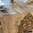 thumbnail image 4 of Decorative Gold Table Runner Coffee Table Runner (14 x 36 inch), Zardozi Damask, Foil & Beaded with Tassels Table Runner, Silk fabric Table Linen, Damask Pattern - Aurelian Royalty, 4 of 10