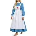 thumbnail image 6 of Women's Vintage Nurse Costume Historical Dress with Apron Long Sleeve Retro Uniform for Halloween Cosplay Medical Roleplay Outfit Pioneer Victorian Adult Suit, 6 of 8