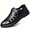 Black, variant on Men'S Solid Color Business Style Shoes with Magic Tape,  Featuring a Comfortable, Non-Slip Rubber Sole for Durability, Model 5888， Made of Ultra-Fine Synthetic