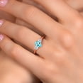 thumbnail image 4 of Gem Stone King 18K Rose Gold Plated Silver Blue Apatite and White Topaz Engagement Ring for Women | 1.25 Cttw | Oval 7X5MM | Gemstone Birthstone | Size 8, 4 of 6